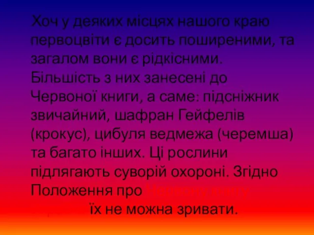 Хоч у деяких місцях нашого краю первоцвіти є досить поширеними,