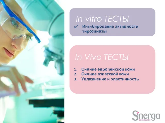 In vitro ТЕСТЫ Ингибирование активности тирозиназы