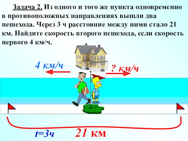 4 км/ч Задача 2. Из одного и того же пункта