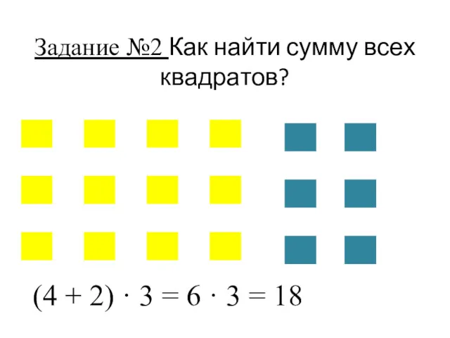 Задание №2 Как найти сумму всех квадратов? (4 + 2)