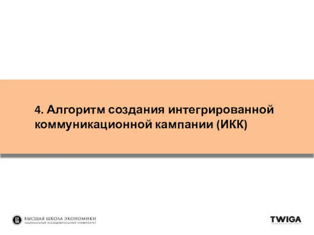 4. Алгоритм создания интегрированной коммуникационной кампании (ИКК)