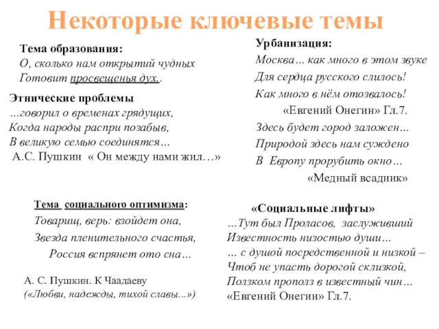 Тема социального оптимизма: Товарищ, верь: взойдет она, Звезда пленительного счастья, Россия вспрянет ото