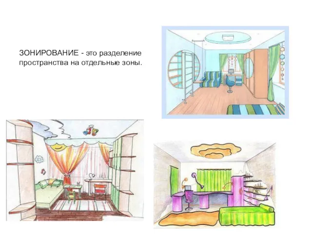 ЗОНИРОВАНИЕ - это разделение пространства на отдельные зоны.