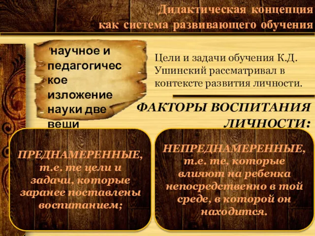 "научное и педагогическое изложение науки две вещи разные» Цели и