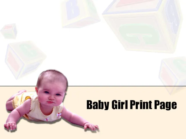 Baby Girl Print Page