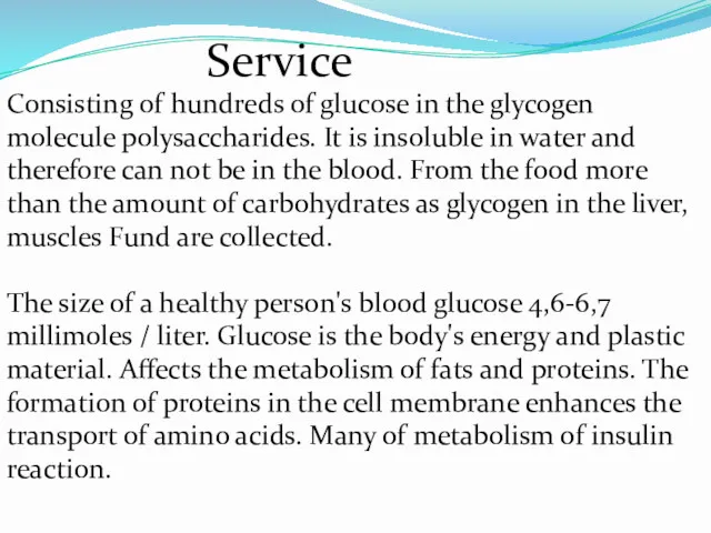 Service Consisting of hundreds of glucose in the glycogen molecule