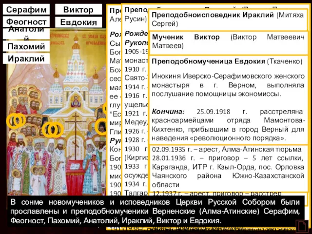 Собор новомучеников и исповедников в земле Казахстанской просиявших Серафим Феогност Анатолий Пахомий Ираклий