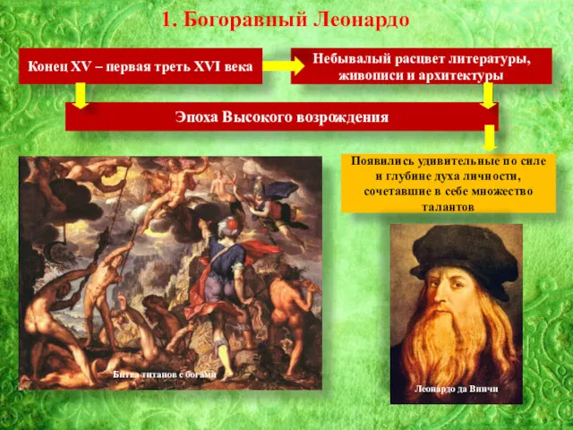 1. Богоравный Леонардо Конец XV – первая треть XVI века