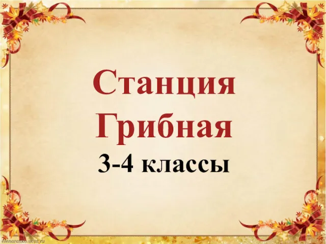 Станция Грибная 3-4 классы