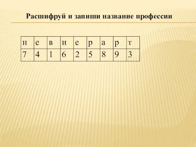 Расшифруй и запиши название профессии