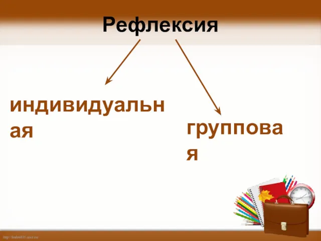 Рефлексия индивидуальная групповая