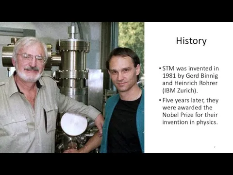 History STM was invented in 1981 by Gerd Binnig and
