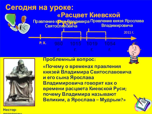 Р. Х. «Расцвет Киевской Руси» 2011 г. Сегодня на уроке: