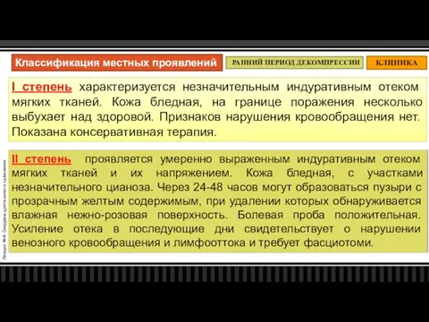 Лекция №4: Синдром длительного сдавления КЛИНИКА Классификация местных проявлений I