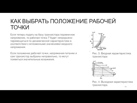 КАК ВЫБРАТЬ ПОЛОЖЕНИЕ РАБОЧЕЙ ТОЧКИ Рис. 3. Входная характе­ристика транзистора