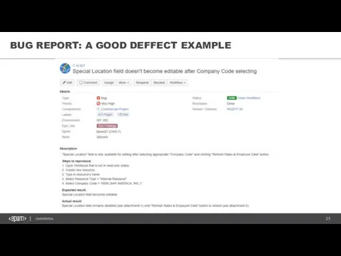 BUG REPORT: A GOOD DEFFECT EXAMPLE