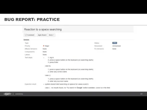 BUG REPORT: PRACTICE