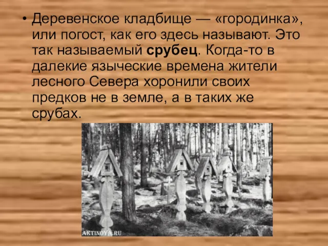 Деревенское кладбище — «городинка», или погост, как его здесь называют.