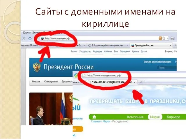 Сайты с доменными именами на кириллице