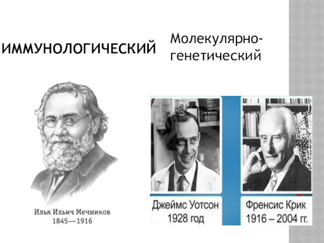 ИММУНОЛОГИЧЕСКИЙ Молекулярно-генетический