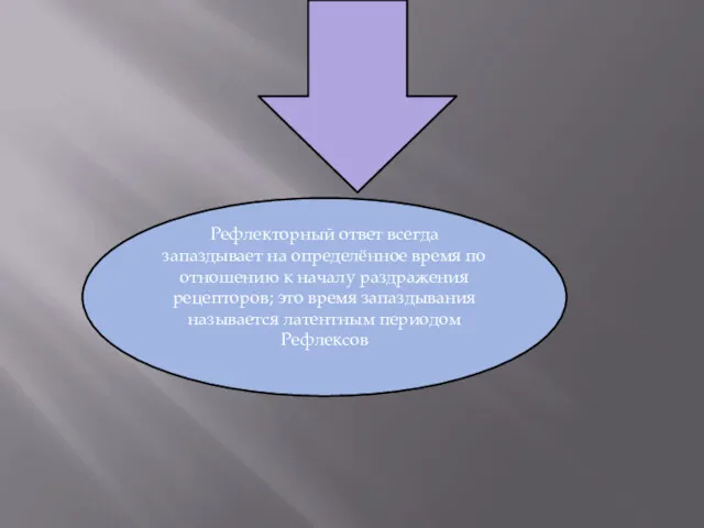 Рефлекторный ответ всегда запаздывает на определённое время по отношению к