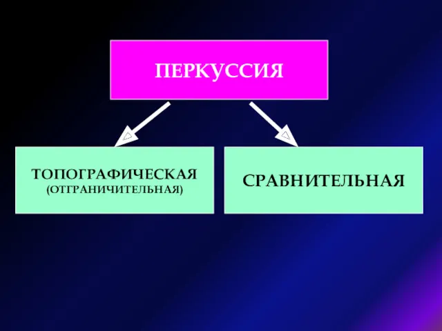 ПЕРКУССИЯ СРАВНИТЕЛЬНАЯ ТОПОГРАФИЧЕСКАЯ (ОТГРАНИЧИТЕЛЬНАЯ)