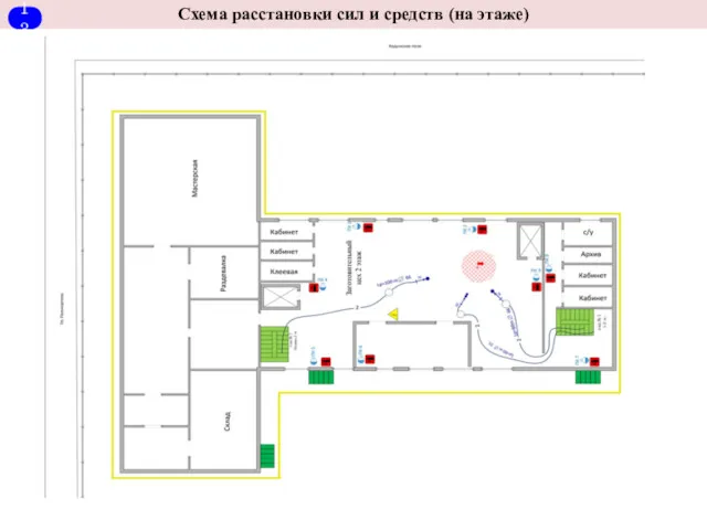 Схема расстановки сил и средств (на этаже)