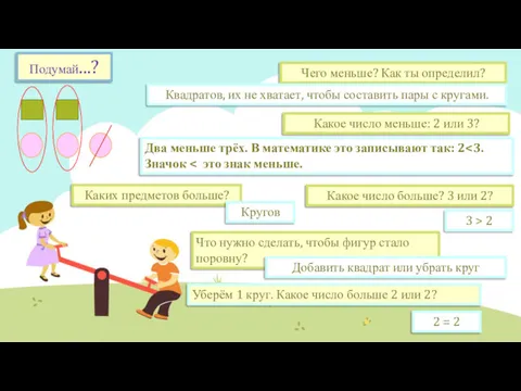 Подумай...? Чего меньше? Как ты определил? Квадратов, их не хватает,