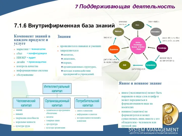 7.1.6 Внутрифирменная база знаний 7 Поддерживающая деятельность