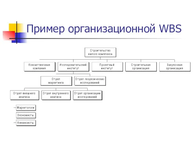 Пример организационной WBS