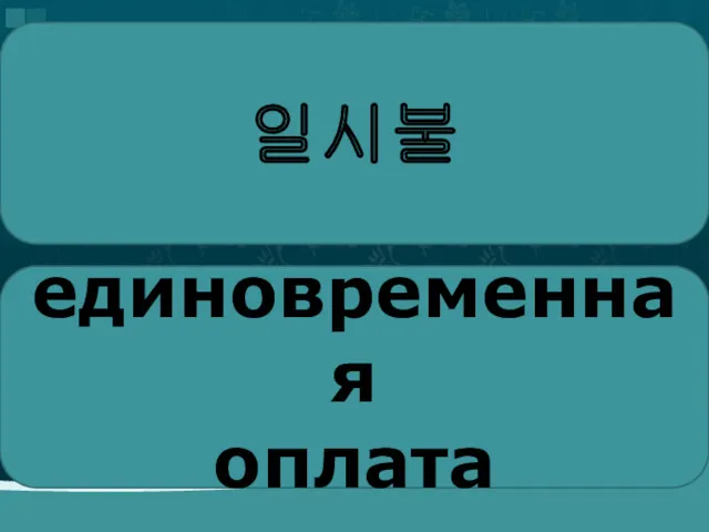 일시불 единовременная оплата