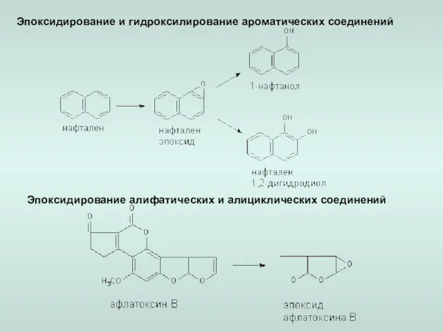 Эпоксидирование и гидроксилирование ароматических соединений Эпоксидирование алифатических и алициклических соединений