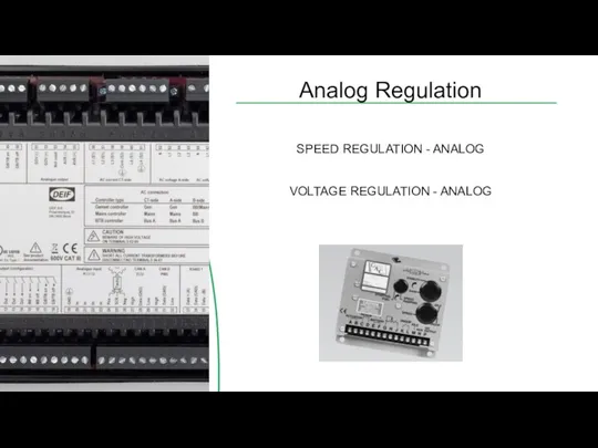 Analog Regulation SPEED REGULATION - ANALOG VOLTAGE REGULATION - ANALOG