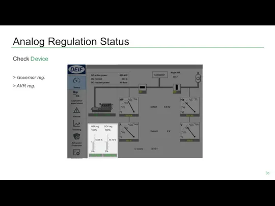 Analog Regulation Status Check Device > Governor reg. > AVR reg.