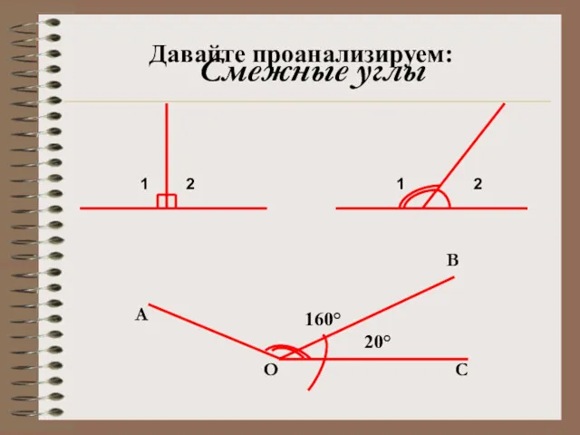 Смежные углы Давайте проанализируем: