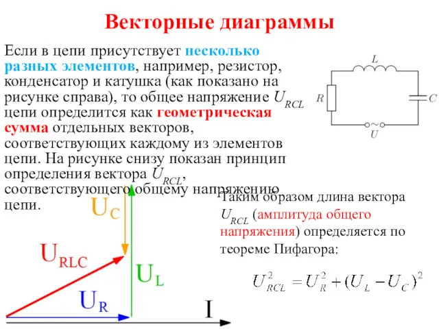 Если в цепи присутствует несколько разных элементов, например, резистор, конденсатор