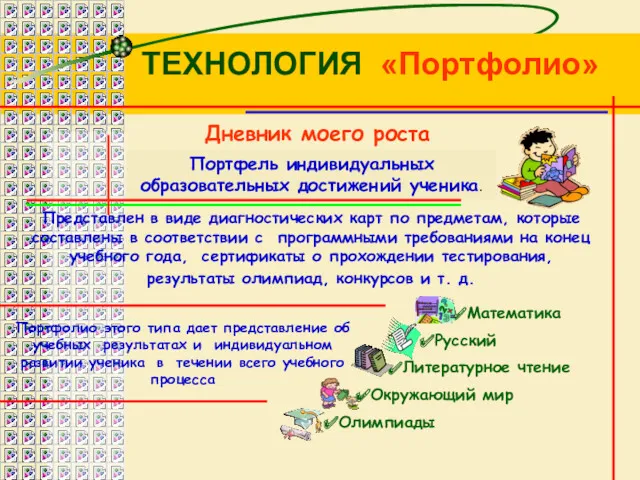 Дневник моего роста Портфель индивидуальных образовательных достижений ученика. Представлен в