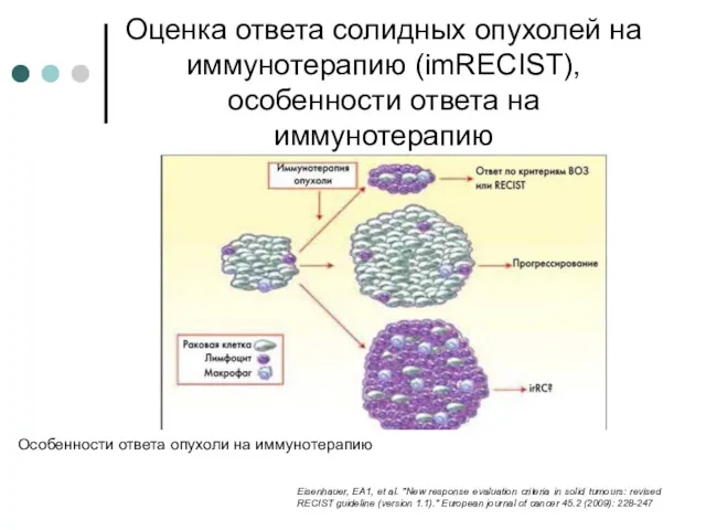 Оценка ответа солидных опухолей на иммунотерапию (imRECIST),особенности ответа на иммунотерапию