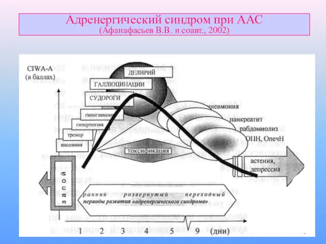 Адренергический синдром при ААС (Афанафасьев В.В. и соавт., 2002)