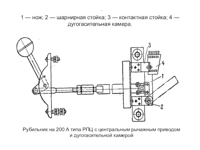 . 1 — нож; 2 — шарнирная стойка; 3 —