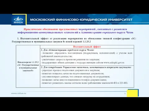 Практическое обоснование предложенных мероприятий , связанных с развитием информационно-коммуникативных технологий