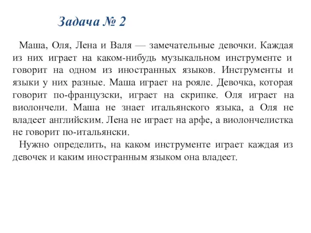 Маша, Оля, Лена и Валя — замечательные девочки. Каждая из