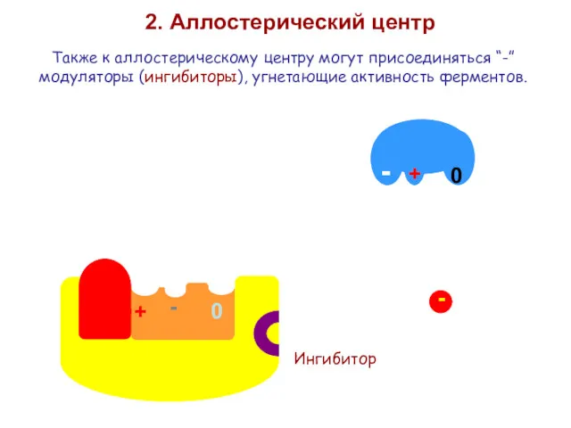 2. Аллостерический центр Также к аллостерическому центру могут присоединяться “-”