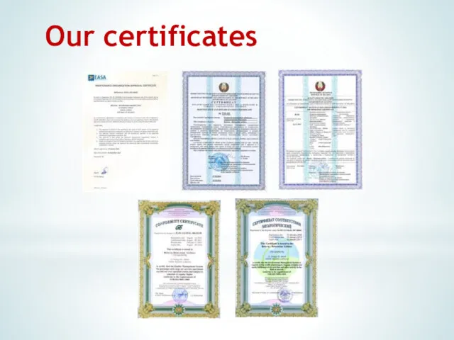 Our certificates