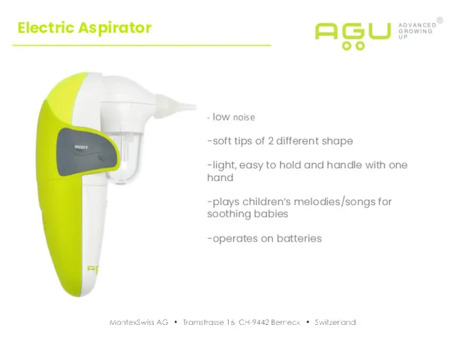 Electric Aspirator - low noise -soft tips of 2 different