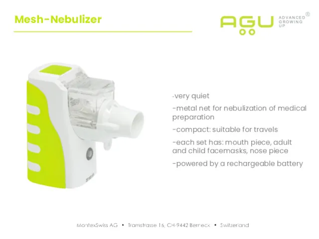 Mesh-Nebulizer -very quiet -metal net for nebulization of medical preparation