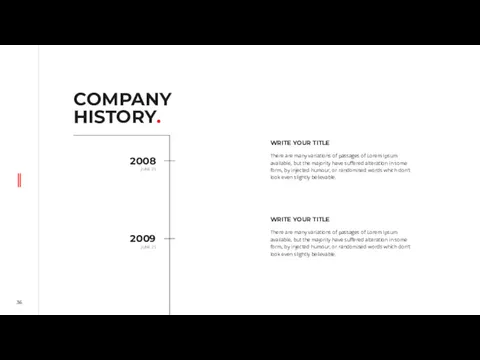 COMPANY HISTORY. WRITE YOUR TITLE There are many variations of