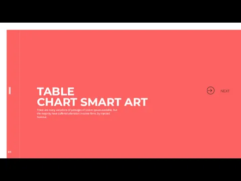 TABLE CHART SMART ART There are many variations of passages