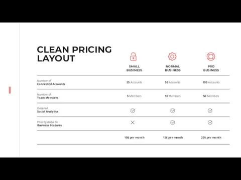 CLEAN PRICING LAYOUT