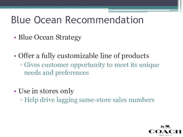 Blue Ocean Recommendation Blue Ocean Strategy Offer a fully customizable